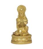 Brass Lord Hanuman in Praying position Decorative Showpiece - 9 cm  (Brass  Gold)