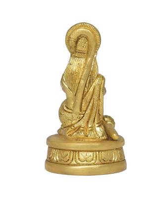 Brass Lord Hanuman in Praying position Decorative Showpiece - 9 cm  (Brass  Gold) 3