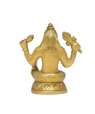 Lord Shiva Brass Murti/Showpiece Decorative Showpiece - 10.5 cm  (Brass  Gold) 3