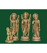 Lord Ram Janki Parivar /Family Idol | Brass Ram Darbar Murti | (Rama Sita Lakshman Hanuman Statue Medium set