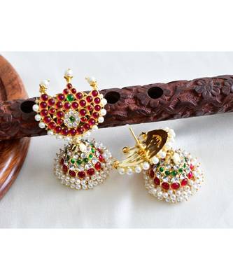 Multicolor gold plated Copper Alloy   pair of jhumka 2