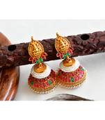 Multicolor gold plated Copper Alloy   pair of jhumka