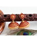 Red gold plated Copper Alloy   pair of jhumka