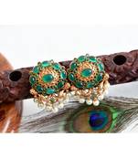 green gold plated Copper Alloy   pair of Earrings