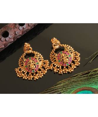 pink gold plated Copper Alloy   pair of Earrings 1