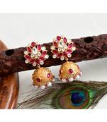 pink gold plated Copper Alloy   pair of jhumka