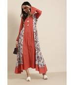 Rayon Floral Print Anarkali Kurta (Multicolor)