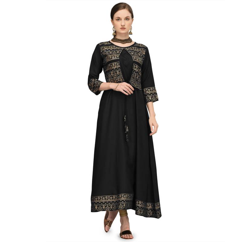 Women's Rayon Printed Readymade Kurti 