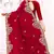 Red embroidered silk saree with blouse