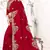 Red embroidered silk saree with blouse