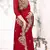 Red embroidered silk saree with blouse