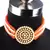 Orange Beaded Plated Pearl Choker Necklace Set for Women