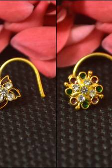 COMBO of Designer Twinkling Fancy cubic zirconia nose ring or Nose Pin