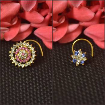 COMBO of Designer Twinkling Fancy cubic zirconia nose ring or Nose Pin 1