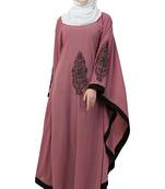 Ayeza Naqab Look Biased Cut Umbrella Style Flared Khashibo Matte Abaya Dress For Girls And Women color (Marron, Beige)