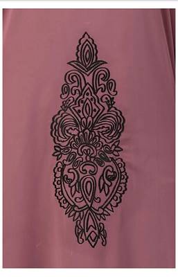 Ayeza Naqab Look Biased Cut Umbrella Style Flared Khashibo Matte Abaya Dress For Girls And Women color (Marron, Beige) 4