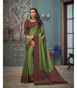 Light green printed chiffon saree with blouse