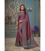 Peach printed chiffon saree with blouse