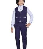 Kids Blue 3 Piece Suit For Boys 