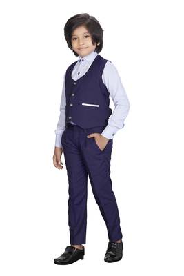 Kids Blue 3 Piece Suit For Boys  2