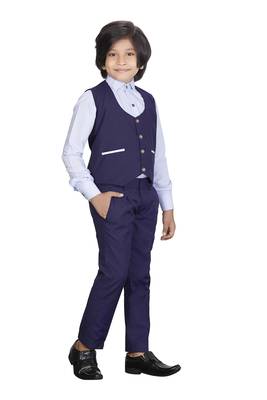 Kids Blue 3 Piece Suit For Boys  3