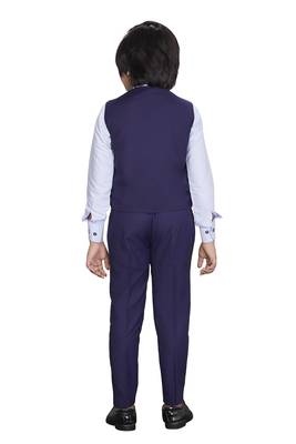 Kids Blue 3 Piece Suit For Boys  4