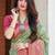 Light green woven banarasi silk saree with blouse