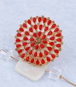 Round Gold Tone Adjustable Traditional Finger Ring For Women And Girl