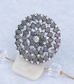 Traditional Stylish  Look Silver Tone  Adjustable Finger Ring For Women And Girl