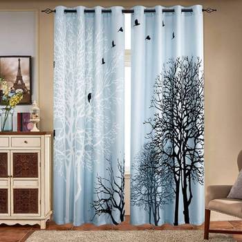 Blue Polyester Curtains 1