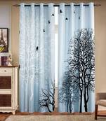 Blue Polyester Curtains