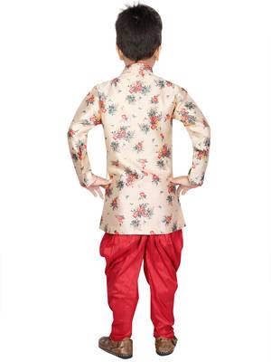 Multicolor printed cotton silk boys-kurta-pyjama 2