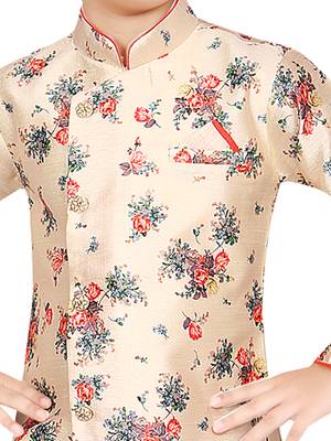 Multicolor printed cotton silk boys-kurta-pyjama 4