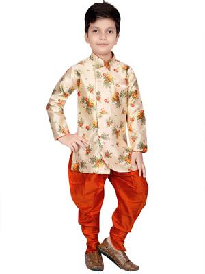 Multicolor printed cotton silk boys-kurta-pyjama 1