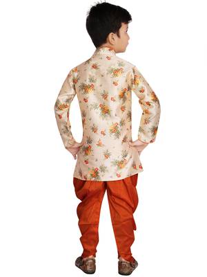 Multicolor printed cotton silk boys-kurta-pyjama 2