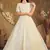 White FOILAGE PRINT NET EVENING LONG GOWN