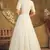 White FOILAGE PRINT NET EVENING LONG GOWN