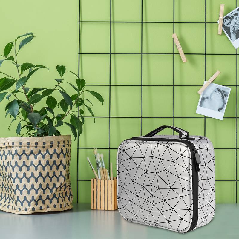 NFI essentials PU Diamond Print Makeup Box Cosmetic Makeup Kit