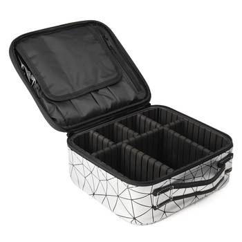 NFI essentials PU Diamond Print Makeup Box Cosmetic Makeup Kit 3