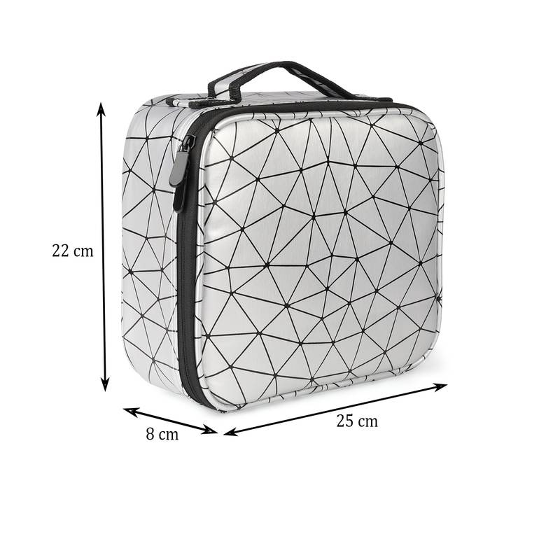 NFI essentials PU Diamond Print Makeup Box Cosmetic Makeup Kit