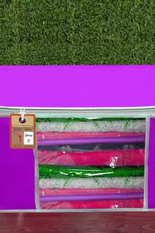 atorakushon   Fabric  Purple Garment Storage Bags Wardrobe Organizer for Clothes Storage Box Saree Cover Pack of 4