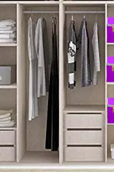 atorakushon   Fabric  Purple Garment Storage Bags Wardrobe Organizer for Clothes Storage Box Saree Cover Pack of 4