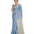 Blue Chettinad Handloom Pure Cotton Traditional Zari Border Saree With Blouse
