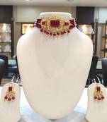 Maroon crystal chokers