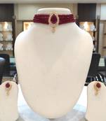 Maroon crystal chokers