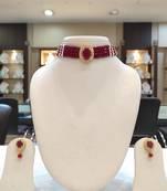 Maroon crystal chokers