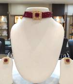 Maroon crystal chokers