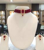 Maroon crystal chokers