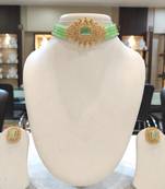 Green crystal chokers