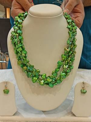 Green pearl necklace-sets 1